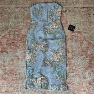 Lulu's Blue Floral Embroidered Dress XS/S NWT